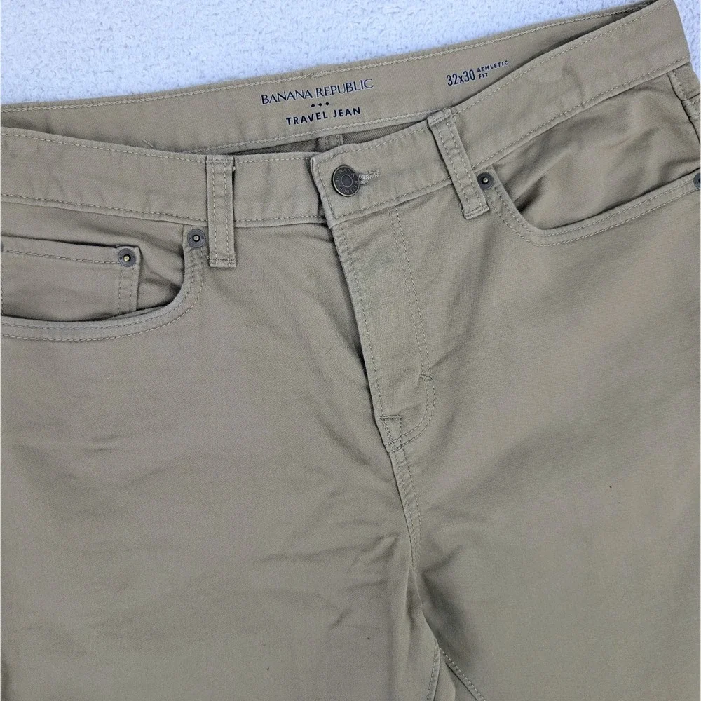 Banana Republic Travel Jean Mens 32x30 Athletic Fit Stretch‎ Beige